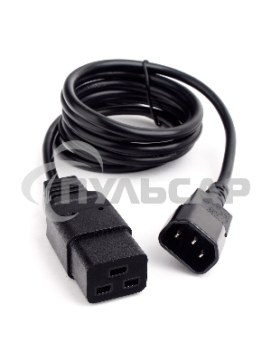 Кабель питания Cablexpert PC-189-1-1, 1.8м, C14- C19, 3x1кв.мм, черный, с заземлением