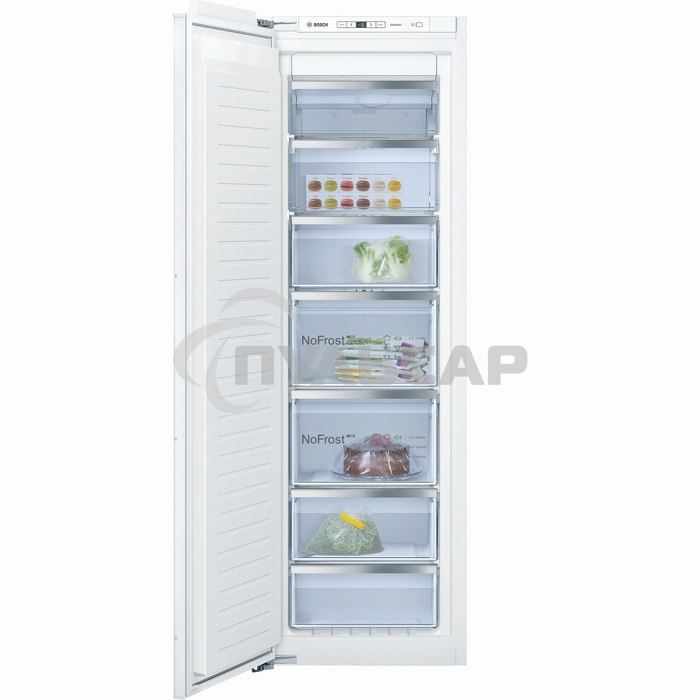 Встраиваемый морозильный шкаф Bosch GIN81AEF0U, белый, 212л, 5 ящиков