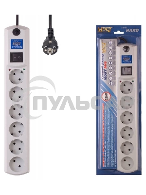 Сетевой фильтр Most HV6 2м (6 розеток) белый (коробка)