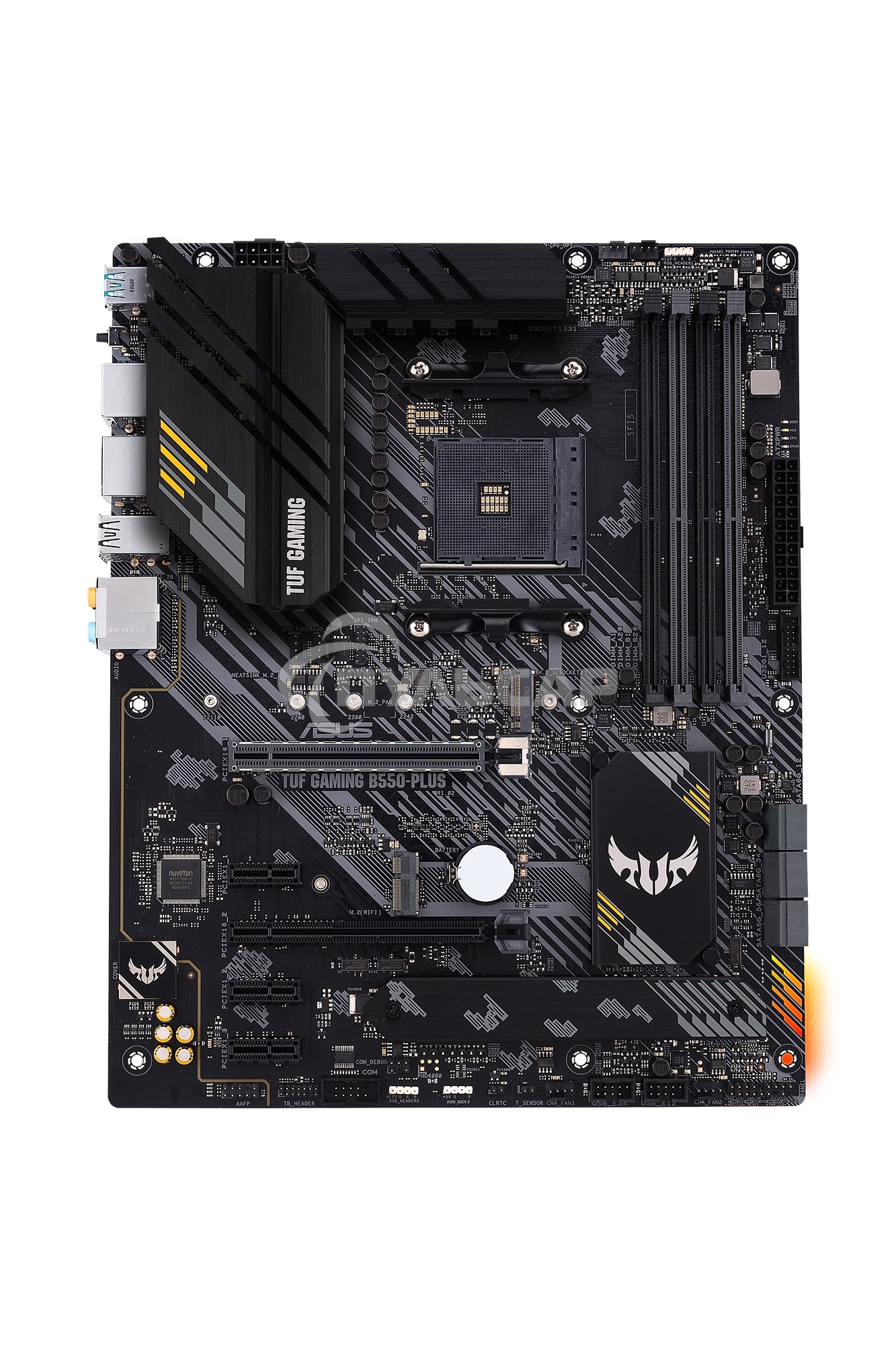 Материнская плата ASUS TUF GAMING B550-PLUS, AM4, AMD B550, 4xDDR4, 6xSATA, 2xM.2, 1xPCIe 4.0 x16, 1xPCIe 3.0 x16, 3xPCIe x1, 1xHDMI, 1xDP, 1x 2.5Gb LAN, 4xUSB-A 3.2 Gen 1, 1xUSB-A 3.2 Gen 2, 2xUSB-A 2.0, 1xUSB-C 3.2 Gen 2, 5x3.5 мм, 7.1, ATX
