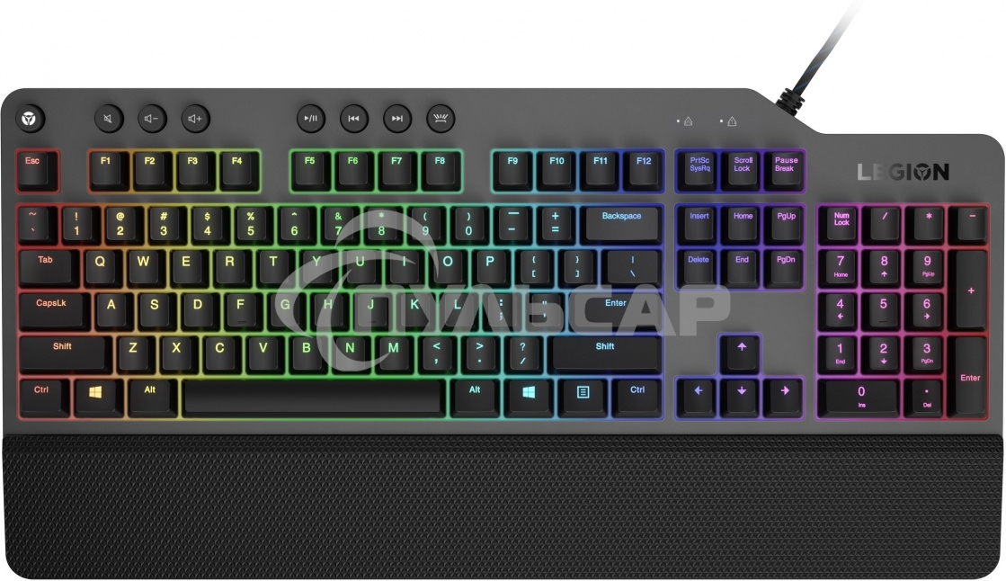 Клавиатура проводная Lenovo Legion K500 RGb механическая черный USB Multimedia for gamer LED (подставка для запястий)