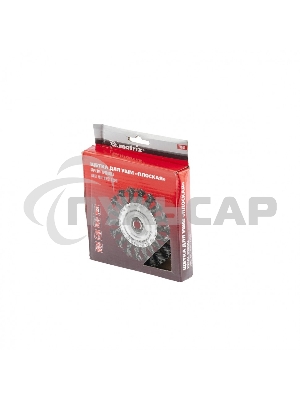 Щетка Matrix для УШМ, 125 мм, М14, Плоская, крученая проволока 0,5 мм