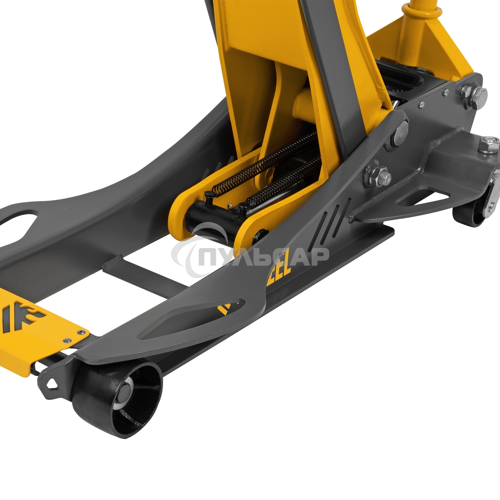 Домкрат гидравлический подкатной Denzel 3,8 т, 110-580 мм, быстрый подъем, низкий подхват, проф. 51251