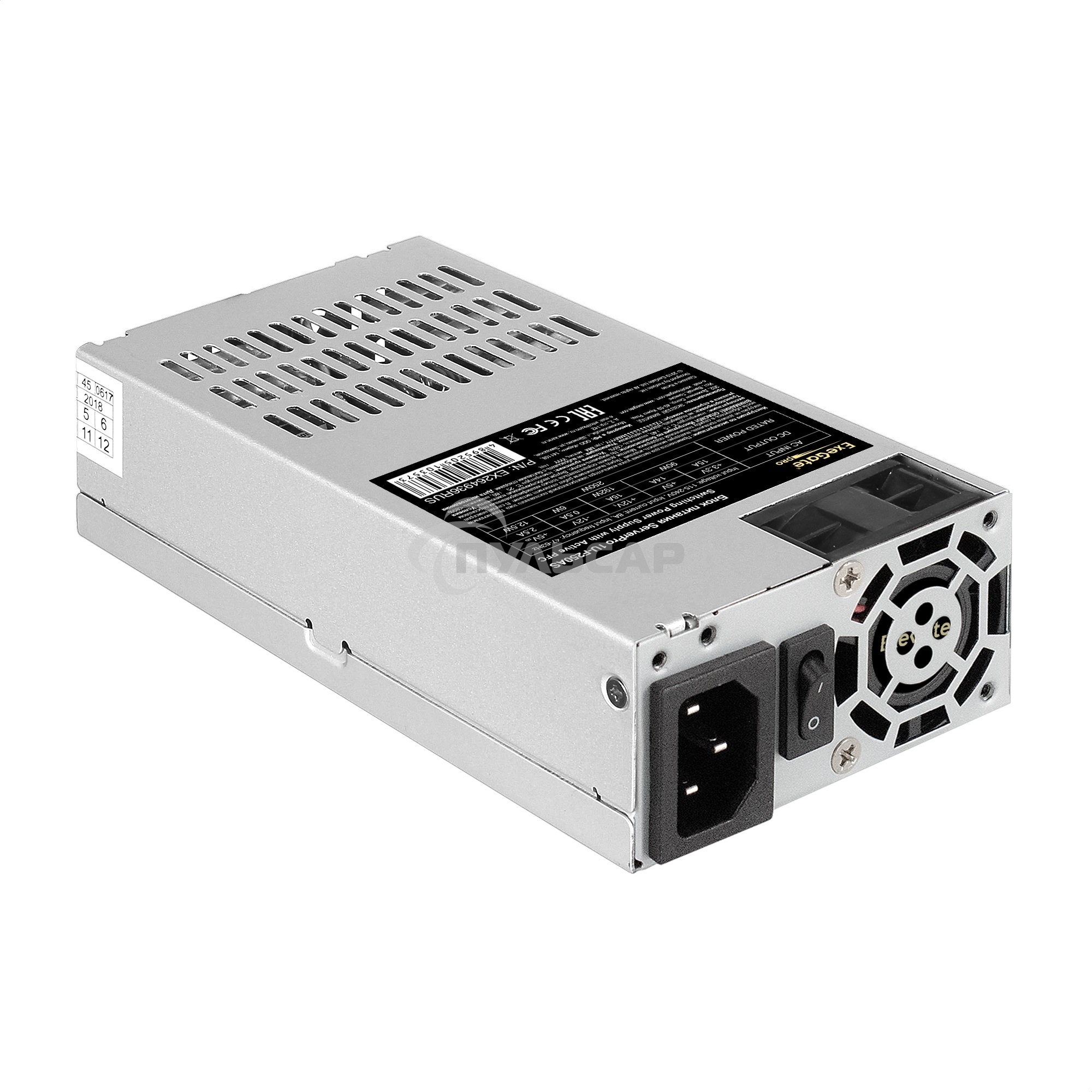 Блок питания серверный 250W ExeGate (ServerPRO-1U-F250AS) APFC, унив. для Flex1U, 24pin, 4pin,3xSATA, 2xIDE