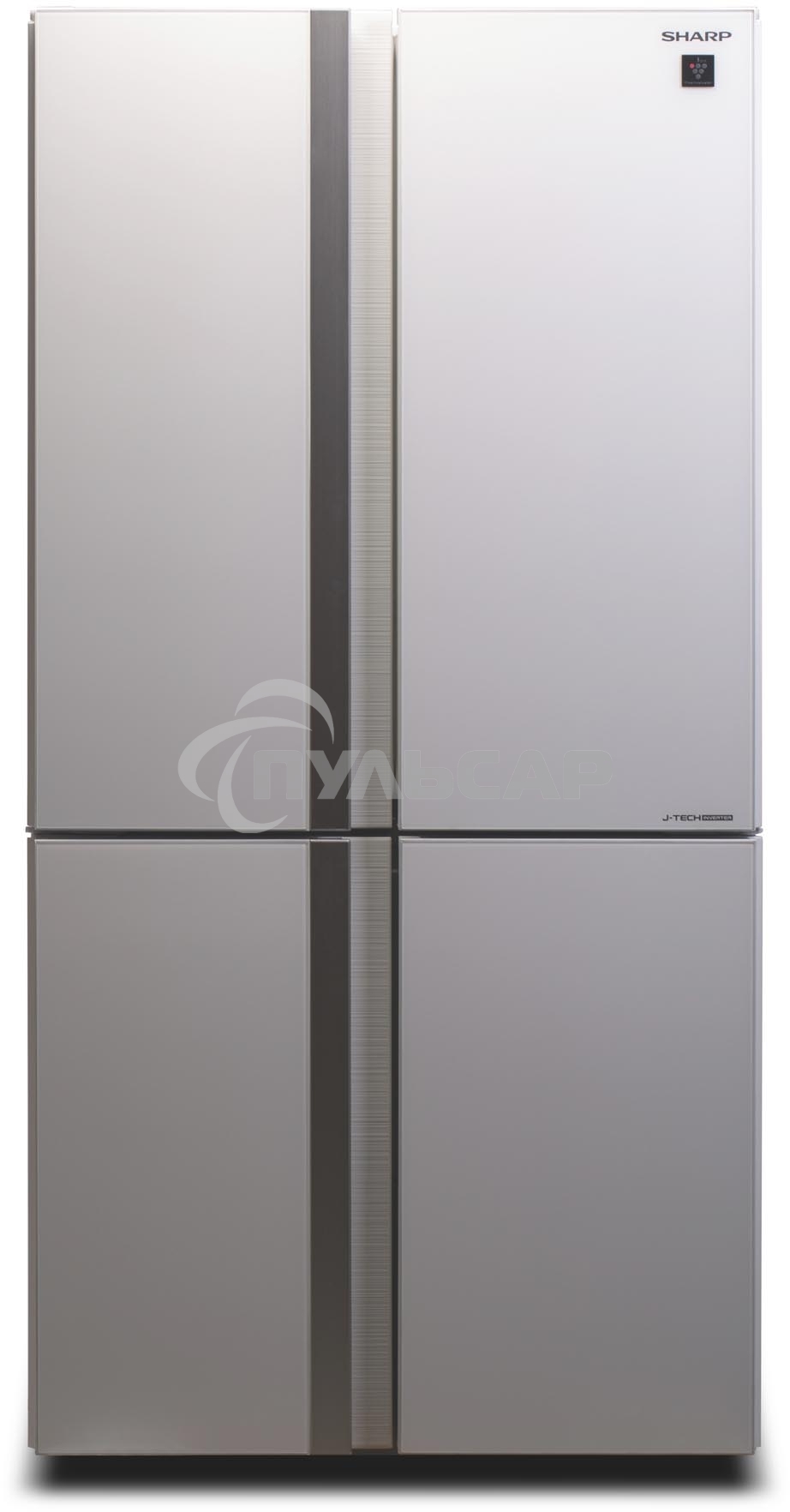 Холодильник Sharp SJGX98PWH белое стекло четырехкамерный 394/211л морозилка снизу