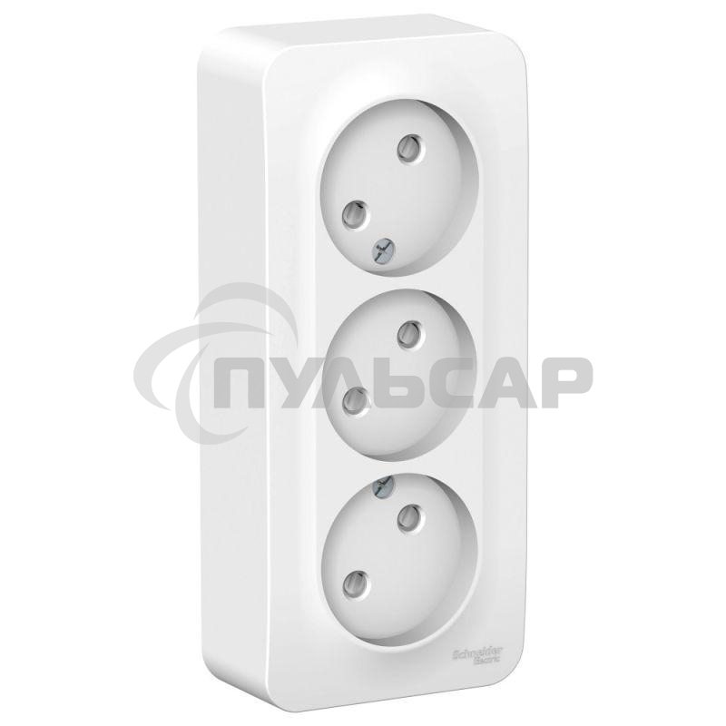 Розетка 3-м ОП BLANCA 16А 250В защ. шторки без заземл. изол. пласт. бел. SchE BLNRA001311