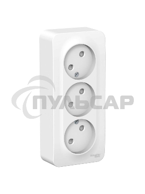 Розетка 3-м ОП BLANCA 16А 250В защ. шторки без заземл. изол. пласт. бел. SchE BLNRA001311