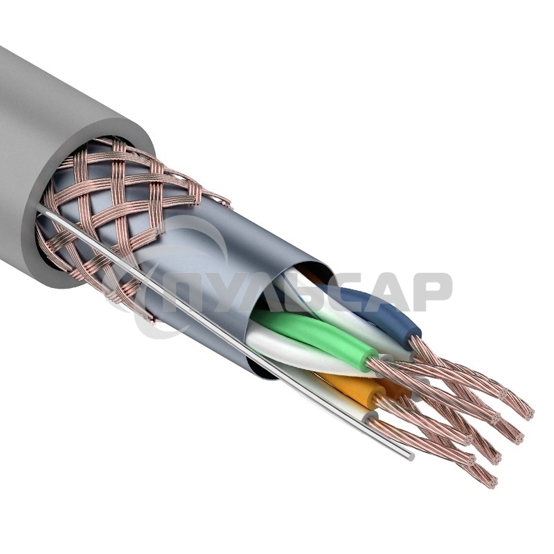 Кабель витая пара Rexant SFTP 4PR 24AWG, CAT5e, STRANDED, бухта 305 м