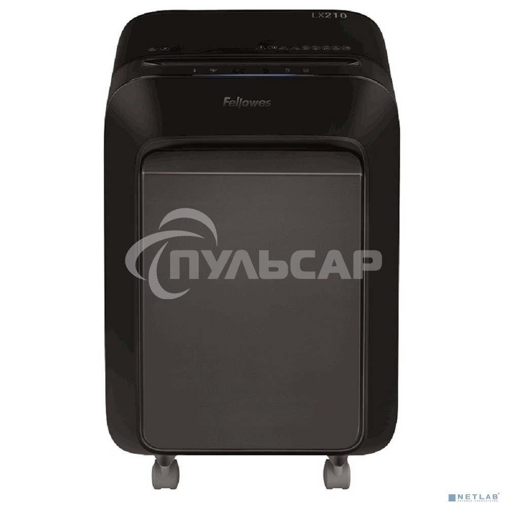 Шредер Fellowes PowerShred LX210 черный (секр.P-4) перекрестный 16лист. 23лтр. скрепки скобы пл.карты