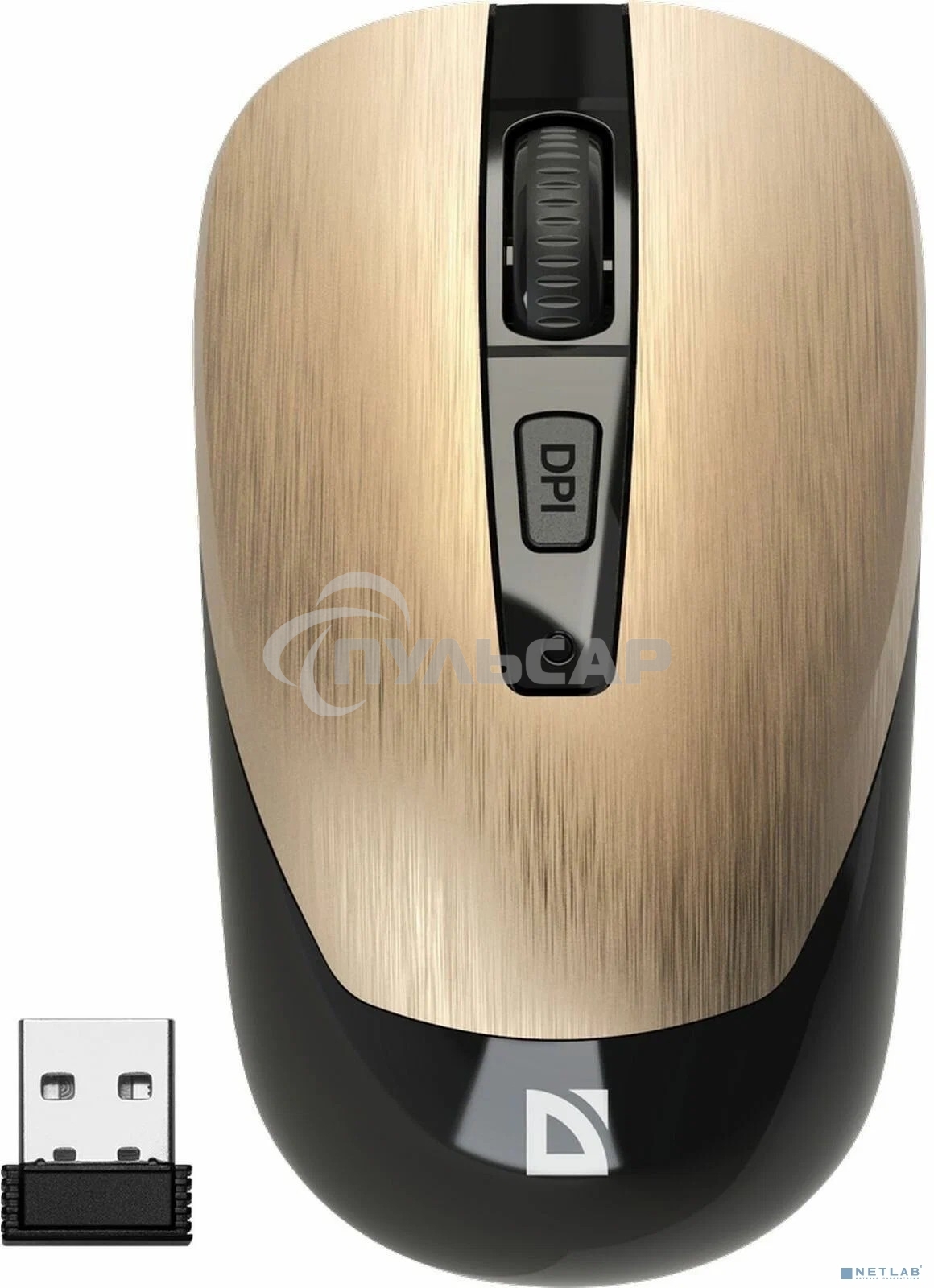 Мышь беспроводная Defender Wave MM-995 бронзовый, 1600 dpi, радиоканал, USB, кнопки - 4