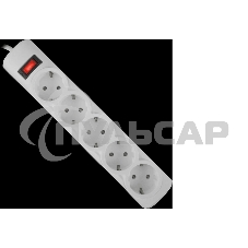 Сетевой фильтр Defender ES, 5.0м, 5 розеток белый