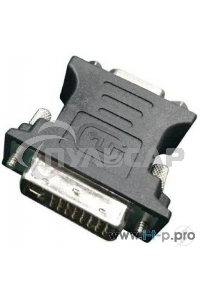 Переходник DVI-VGA Cablexpert A-DVI-VGA-BK, 29M/15F, черный, пакет