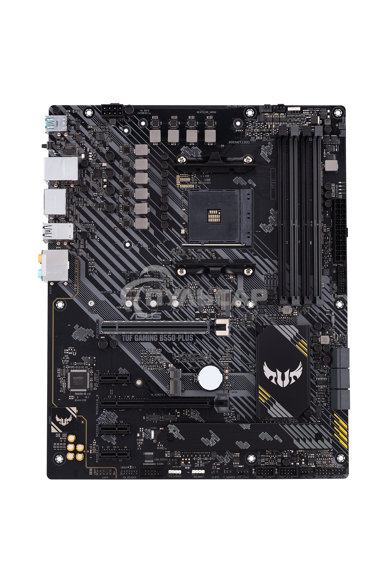 Материнская плата ASUS TUF GAMING B550-PLUS, AM4, AMD B550, 4xDDR4, 6xSATA, 2xM.2, 1xPCIe 4.0 x16, 1xPCIe 3.0 x16, 3xPCIe x1, 1xHDMI, 1xDP, 1x 2.5Gb LAN, 4xUSB-A 3.2 Gen 1, 1xUSB-A 3.2 Gen 2, 2xUSB-A 2.0, 1xUSB-C 3.2 Gen 2, 5x3.5 мм, 7.1, ATX