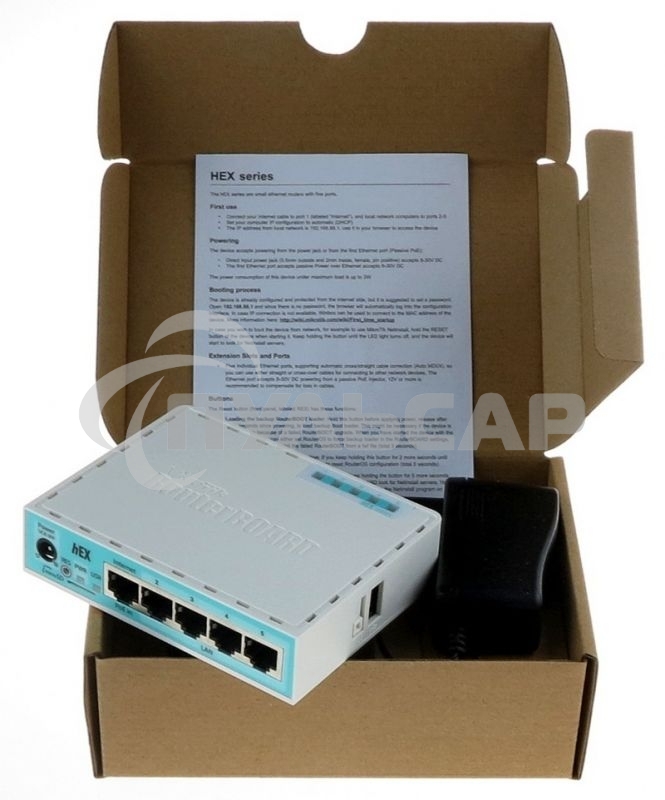 Роутер MikroTik RB750Gr3 hEX (RouterOS L4) with power supply and case 5 port 10/100/1000 гигабитный высокопроизводительный Ethernet
