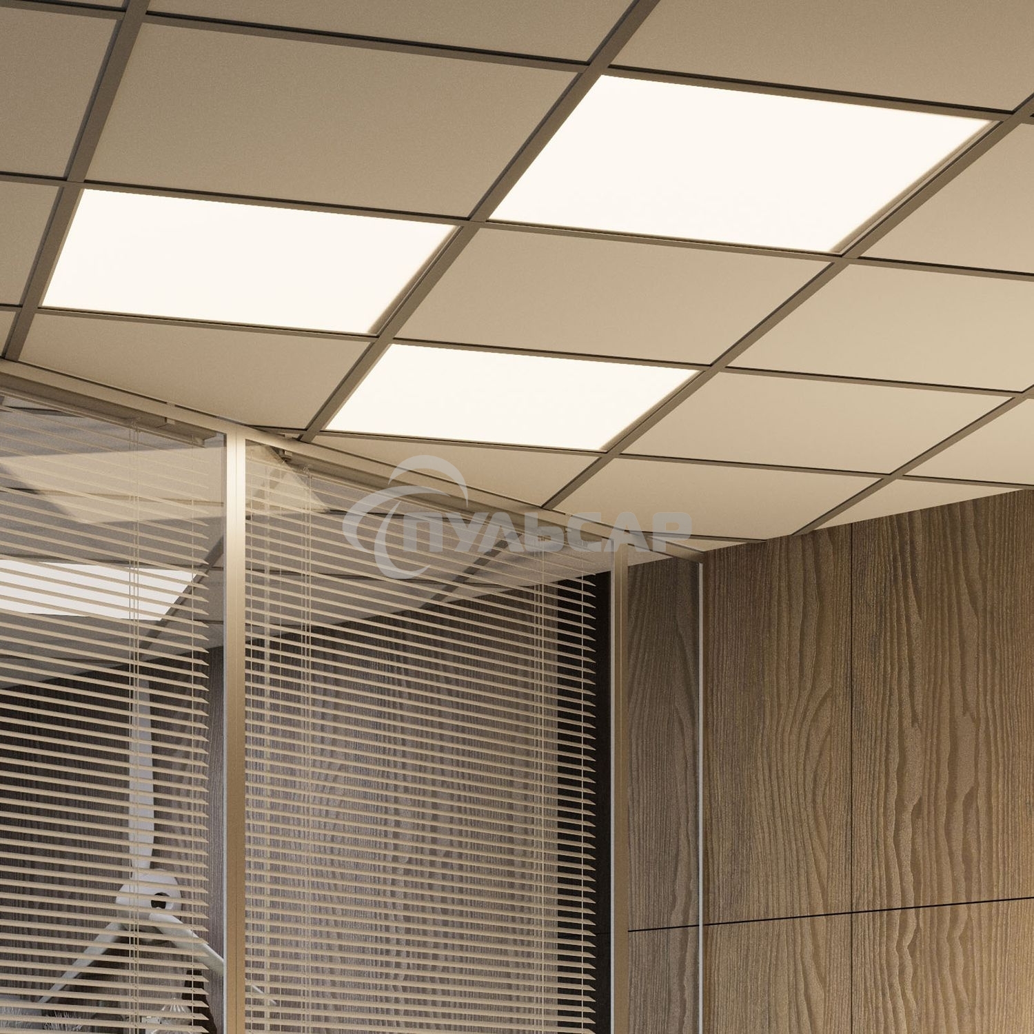 Светильник светодиодный Gauss IP20 595*595*19мм 48W 4200lm 4000K офисный призм. рассеиватель 1/4