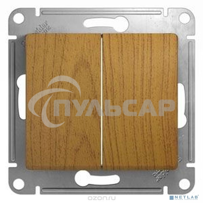 Механизм выключателя 2-кл. СП GLOSSA 10А IP20 10AX дер. дуб SchE GSL000551