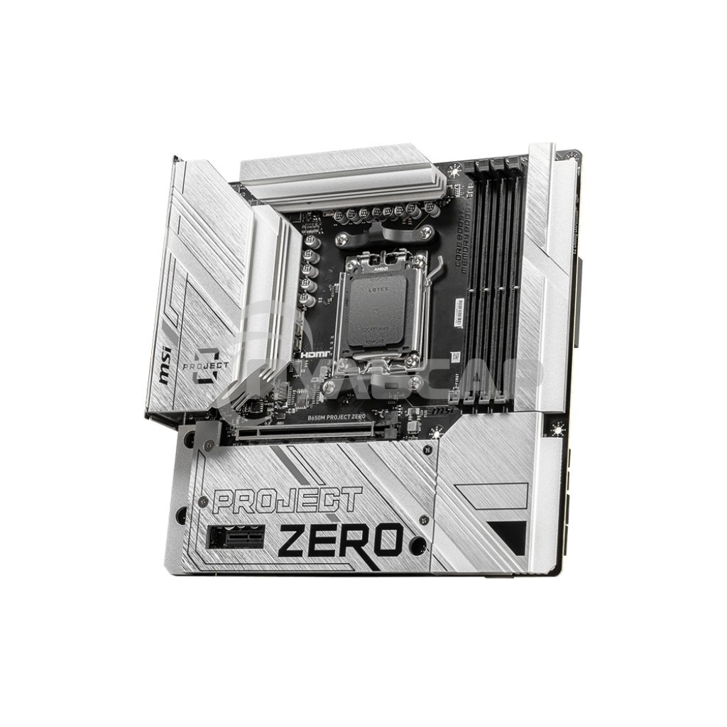 Материнская плата MSI B650M PROJECT ZERO, AM5, AMD B650, 4xDDR5, 4xSATA, 2xM.2, 1xPCIe 4.0 x16, 1xPCIe x1, 1xDP, 1xHDMI, 1x 2.5Gb LAN, 2xUSB-A 2.0, 2xUSB 3.2 Gen 1, 3xUSB 3.2 Gen 2, 3x3.5 мм, 7.1, mATX