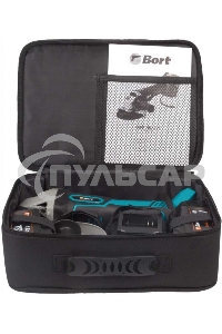 Машина шлифовальная угловая аккумуляторная Bort BWS-18Li-125 Диам. диска 125 мм; Аккумулятор 4 А.ч; Скорость холостого хода 4 000 - 9 000 об/мин;