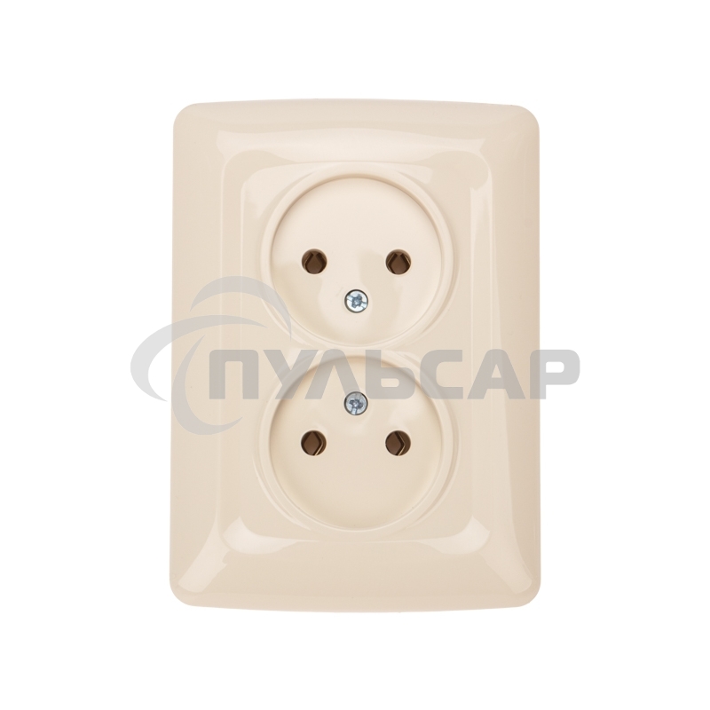 Розетка 2-ая DEA керамика б/з с/у 10А Беж KRANZ (1/10/120)