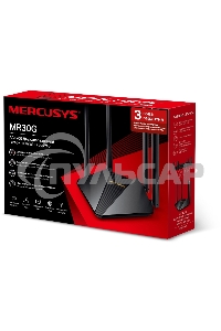 Wi-Fi роутер MERCUSYS MR30G, Wi-Fi 5, AC1200, 2.4/5ГГц, 2 LAN, черный