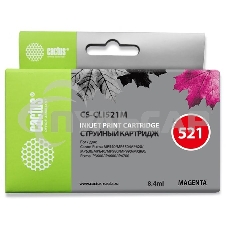 Картридж струйный Cactus CS-CLI521M пурпурный (8,4 мл) для Canon Pixma MP540/MP550/MP620/MP630/MP640/MP980/MP990/MX860/iP3600/iP4600/iP4700