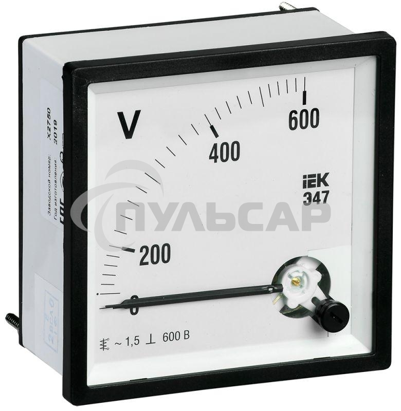 Вольтметр Э47 72х72мм 600В кл. точн. 1.5 ИЭК IPV10-6-0600-E
