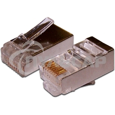Коннектор медный Lanmaster TWT-PL45/S-8P8C RJ45 кат.5e серебристый