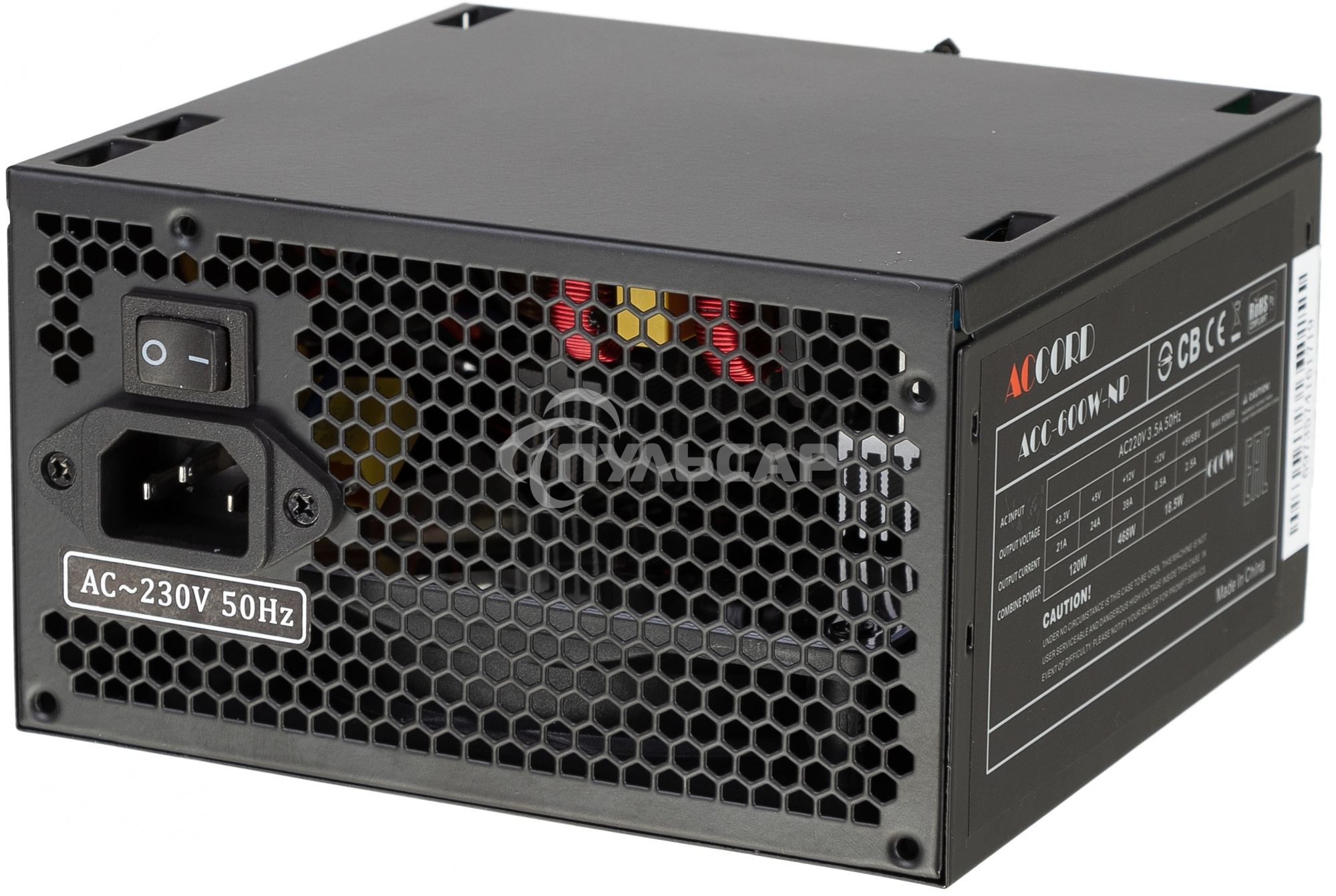 Блок питания Accord ACC-650W-NP, 650Вт, 120мм, черный