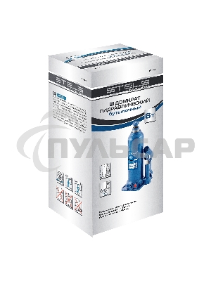 Домкрат гидравлический бутылочный, 6 т, h подъема 207-404 мм Stels