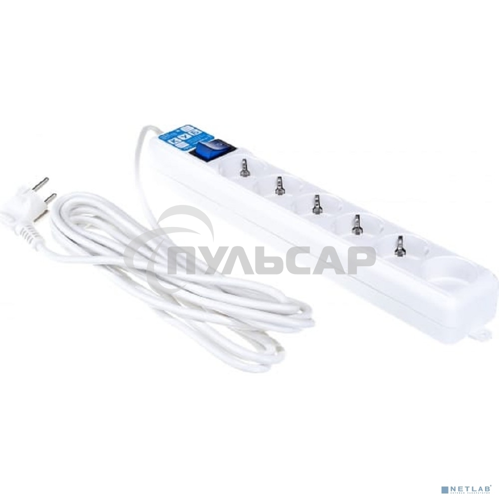 Фильтр-удлинитель PowerCube PRO (SPL(5+1)-16B-P-5М) 5.0 м, LC контур - подавление В/Ч помех, 16А/3,5кВт