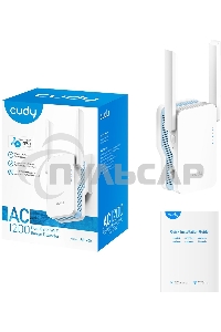 Повторитель беспроводного сигнала Cudy RE1200 AC1200 10/100BASE-TX/Wi-Fi белый