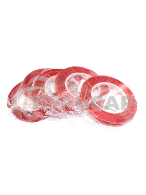 Скотч двусторонний прозрачный 3M с красной защитной лентой ширина 8мм 25м 5 шт