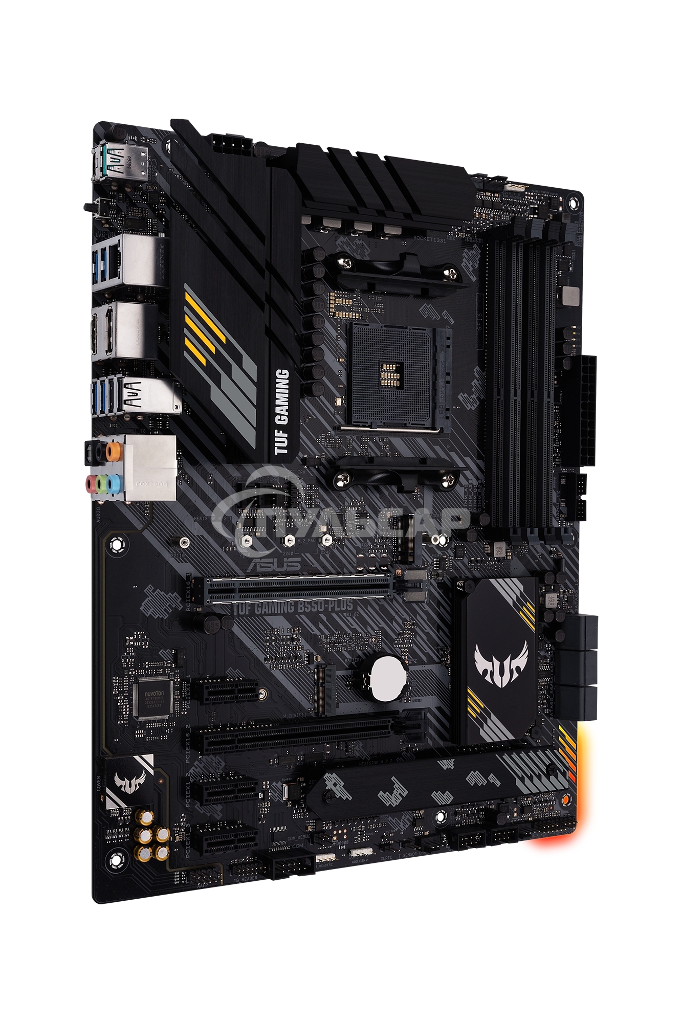 Материнская плата ASUS TUF GAMING B550-PLUS, AM4, AMD B550, 4xDDR4, 6xSATA, 2xM.2, 1xPCIe 4.0 x16, 1xPCIe 3.0 x16, 3xPCIe x1, 1xHDMI, 1xDP, 1x 2.5Gb LAN, 4xUSB-A 3.2 Gen 1, 1xUSB-A 3.2 Gen 2, 2xUSB-A 2.0, 1xUSB-C 3.2 Gen 2, 5x3.5 мм, 7.1, ATX