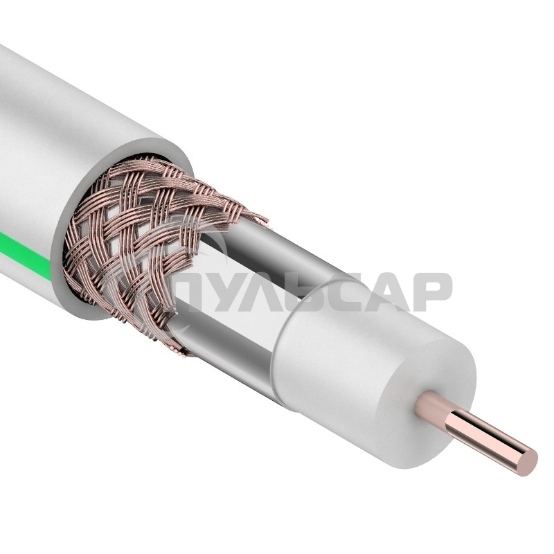 Кабель коаксиальный PROconnect SAT 703 B, Cu/Al/Cu, 64%, 75 Ом, бухта 100 м, белый