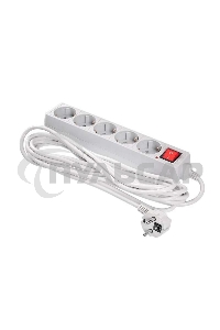 Сетевой фильтр Buro 500SL-5-G 5м (5 розеток) серый (пакет ПЭ)