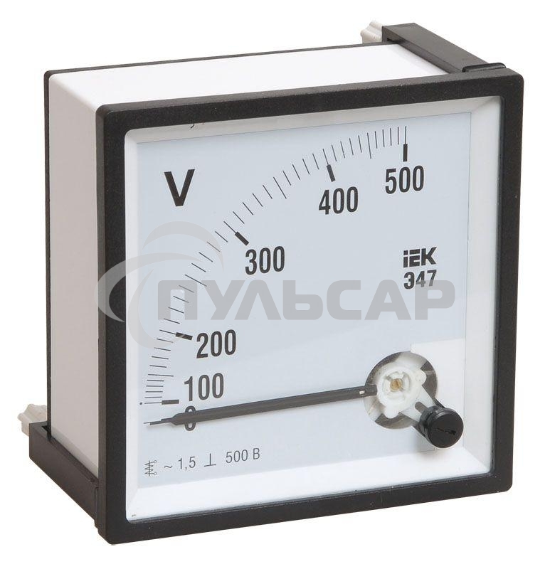 Вольтметр Э47 72х72мм 500В кл. точн. 1.5 ИЭК IPV10-6-0500-E