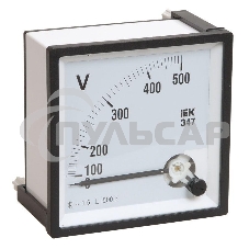 Вольтметр Э47 72х72мм 500В кл. точн. 1.5 ИЭК IPV10-6-0500-E