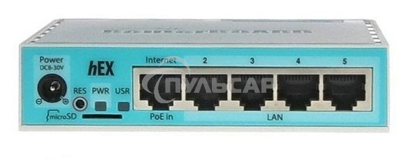 Роутер MikroTik RB750Gr3 hEX (RouterOS L4) with power supply and case 5 port 10/100/1000 гигабитный высокопроизводительный Ethernet