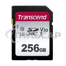 Флеш карта SD 256Gb Transcend SDXC Class 10 UHS-I U3, V30, TLC, Silver