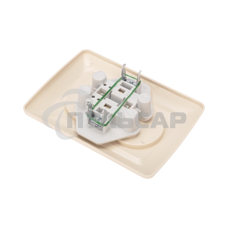 Розетка 2-ая DEA керамика б/з с/у 10А Беж KRANZ (1/10/120)