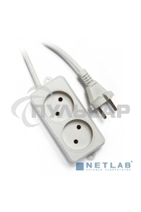 Сетевой фильтр Гарнизон EL-NL2-W-2, 2 розетки, допустимый ток 10А, длина 2м.