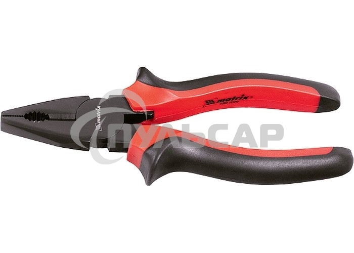 Плоскогубцы Matrix черный Nickel, 180 мм, комбинированные, двухкомпонентные рукоятки