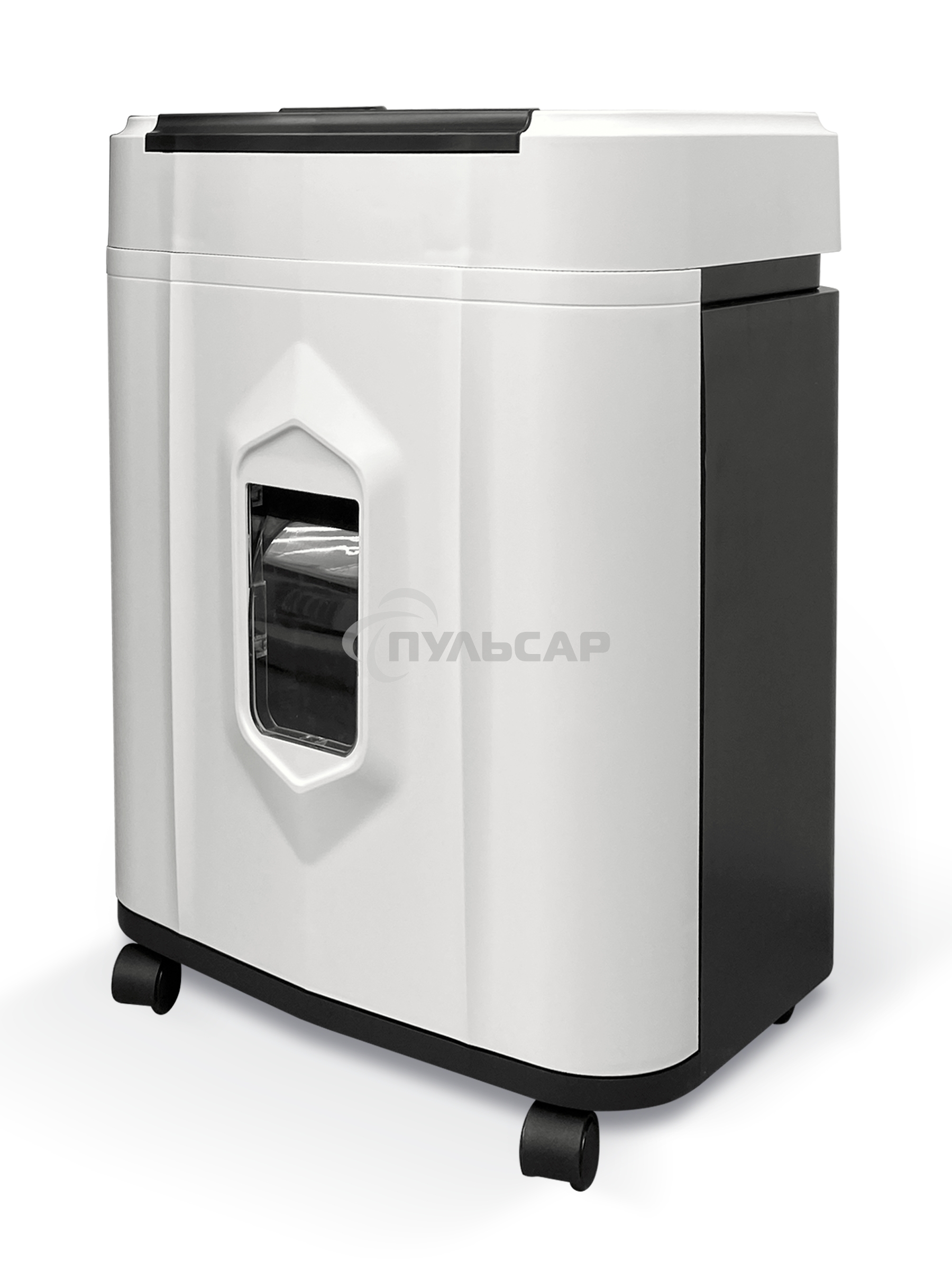 Шредер Heleos АП20-5 белый/черный с автоподачей (секр.P-5) перекрестный 131лист. 20лтр. скрепки скобы пл.карты