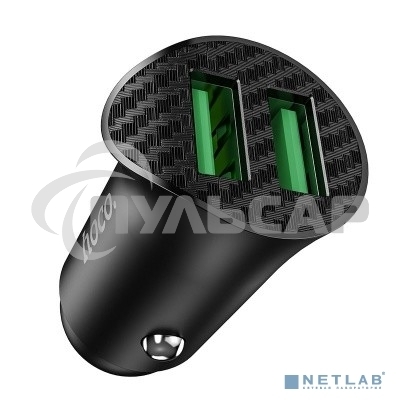 Авто ЗУ/ QC 3.0/ 2 USB/ HOCO HC-35027 Z39/ Выход: 5V_9V_12V, 18W/ черный