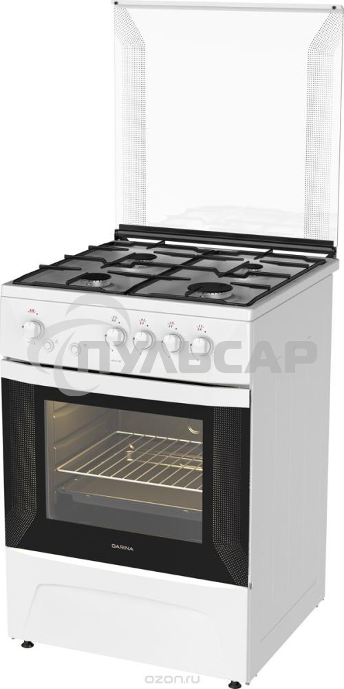 Плита газовая Darina 1D GM141 007 W белый, конфорок 4 шт, духовка 50 л, 60 см x 85 см x 60 см