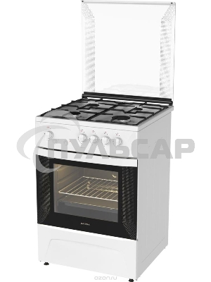 Плита газовая Darina 1D GM141 007 W белый, конфорок 4 шт, духовка 50 л, 60 см x 85 см x 60 см