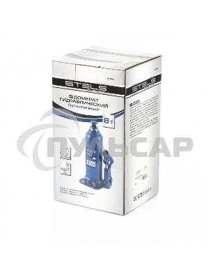 Домкрат гидравлический бутылочный, 8 т, h подъема 222-447 мм Stels