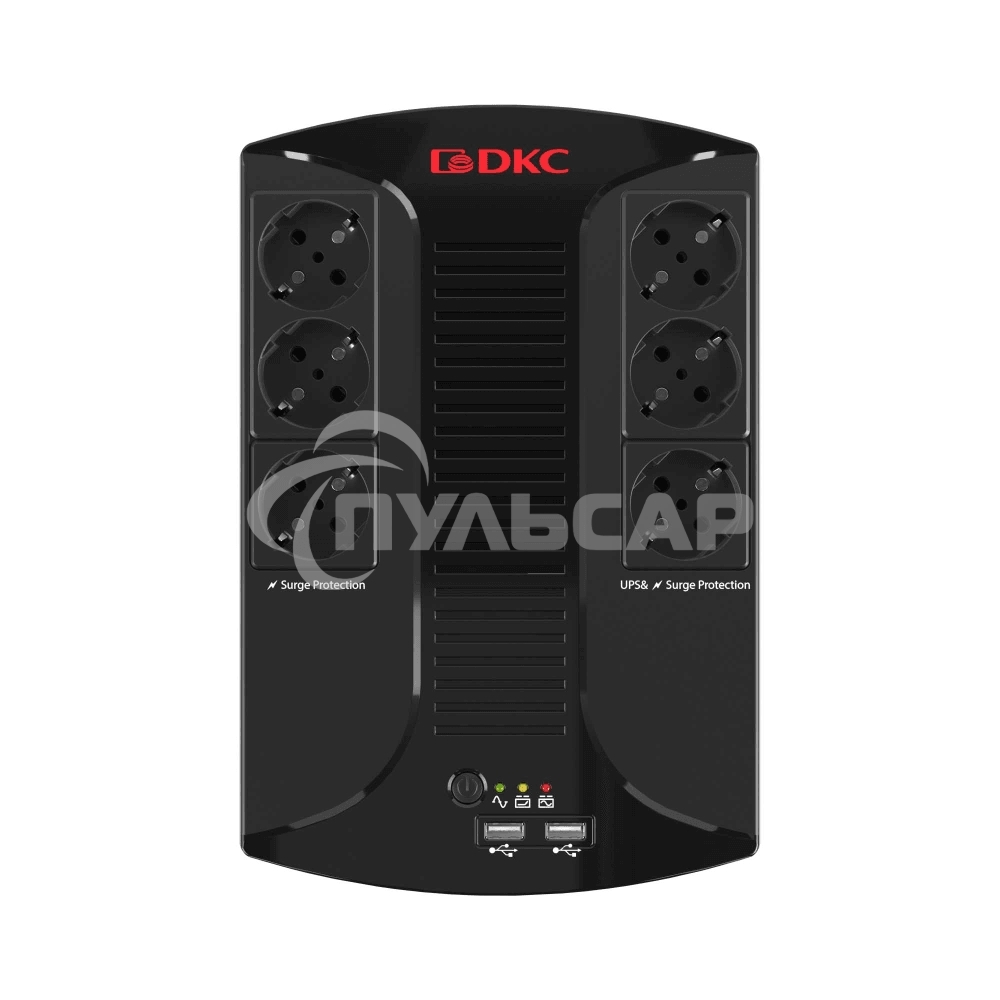 Линейно-интерактивный ИБП ДКС серии Info PDU, 800 ВА/480 Вт, 1/1, 6xSchuko, USB для зарядки (2), USB + RJ11, 1x8Aч