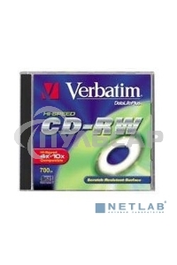 Диск CD-RW Verbatim 700Mb 10x Cake Box (10шт) (43480)