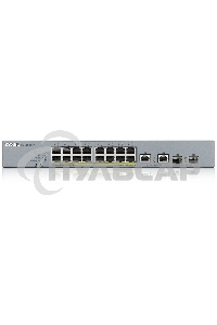 Коммутатор Zyxel GS1350-18HP, 16xGE PoE+, 2xCombo (SFP/RJ-45), бюджет PoE 250 Вт, дальность передачи питания до 250 м, автоперезагрузка PoE-портов, повышенная защита от перенапряжений и электростатических разряд